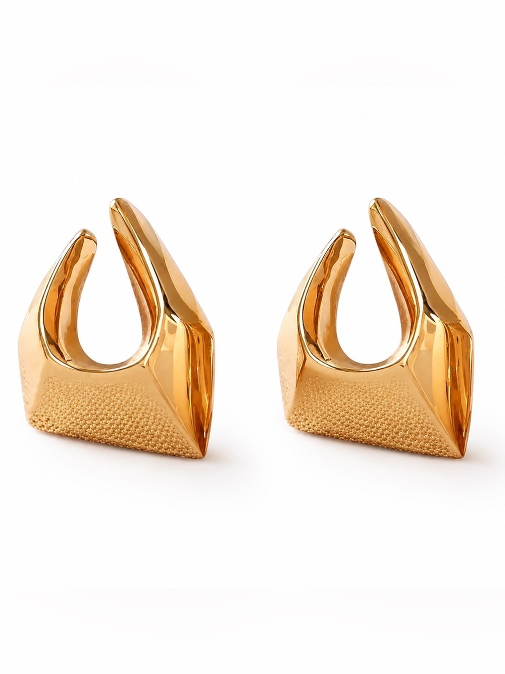 Gold Oversized Geometric Earrings ( 7714)